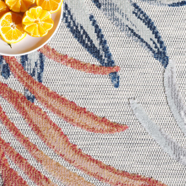 Safavieh Cabana Stylish Area Rug With Tropical Palm Fronds Design - Perfect For Indoor And Outdoor Spaces! Grey ,Rust 88% Polypropylene,12% Polyester Cbn458f-210