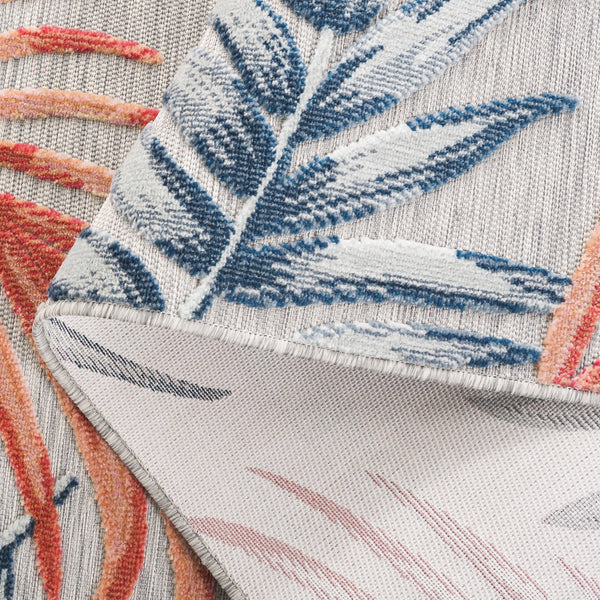 Safavieh Cabana Stylish Area Rug With Tropical Palm Fronds Design - Perfect For Indoor And Outdoor Spaces! Grey ,Rust 88% Polypropylene,12% Polyester Cbn458f-210