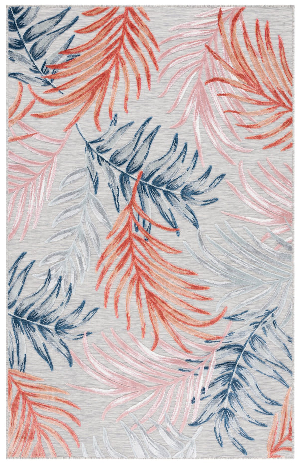 Safavieh Cabana Stylish Area Rug With Tropical Palm Fronds Design - Perfect For Indoor And Outdoor Spaces! Grey ,Rust 88% Polypropylene,12% Polyester Cbn458f-210