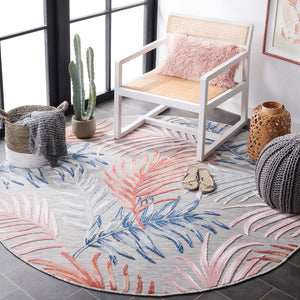 Safavieh Cabana Stylish Area Rug With Tropical Palm Fronds Design - Perfect For Indoor And Outdoor Spaces! Grey ,Rust 88% Polypropylene,12% Polyester Cbn458f-210