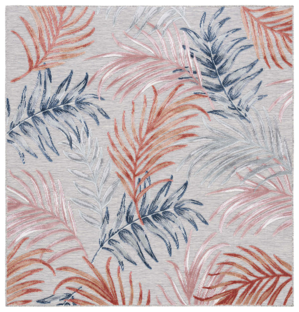 Safavieh Cabana Stylish Area Rug With Tropical Palm Fronds Design - Perfect For Indoor And Outdoor Spaces! Grey ,Rust 88% Polypropylene,12% Polyester Cbn458f-210