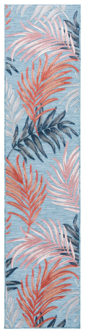 Safavieh Cabana Stylish Area Rug With Tropical Palm Fronds Design - Perfect For Indoor And Outdoor Spaces! Blue ,Rust 88% Polypropylene,12% Polyester Cbn458m-210