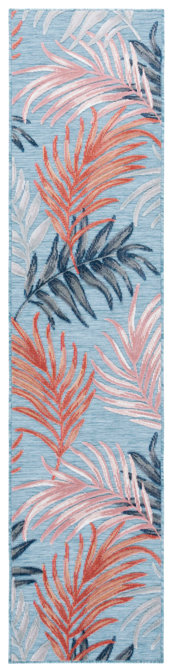 Safavieh Cabana Stylish Area Rug With Tropical Palm Fronds Design - Perfect For Indoor And Outdoor Spaces! Blue ,Rust 88% Polypropylene,12% Polyester Cbn458m-210