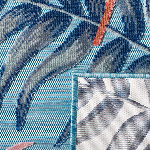 Safavieh Cabana Stylish Area Rug With Tropical Palm Fronds Design - Perfect For Indoor And Outdoor Spaces! Blue ,Rust 88% Polypropylene,12% Polyester Cbn458m-210