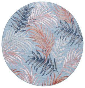 Safavieh Cabana Stylish Area Rug With Tropical Palm Fronds Design - Perfect For Indoor And Outdoor Spaces! Blue ,Rust 88% Polypropylene,12% Polyester Cbn458m-210
