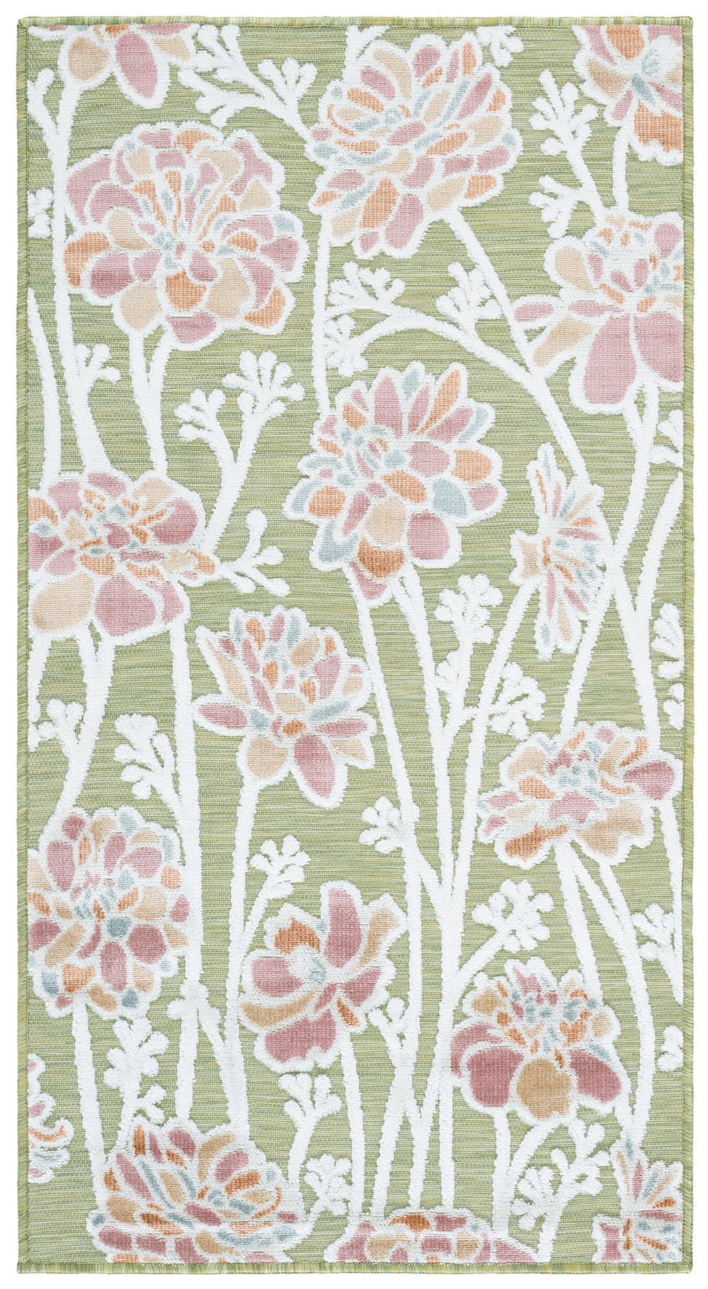 Safavieh Cabana Indoor/Outdoor Area Rug - Vibrant Floral Design, Plush Comfort, Durable And Stylish Décor Essential Green ,Pink 88% Polypropylene,12% Polyester Cbn486y-27