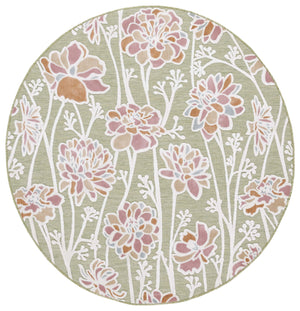 Safavieh Cabana Indoor/Outdoor Area Rug - Vibrant Floral Design, Plush Comfort, Durable And Stylish Décor Essential Green ,Pink 88% Polypropylene,12% Polyester Cbn486y-27