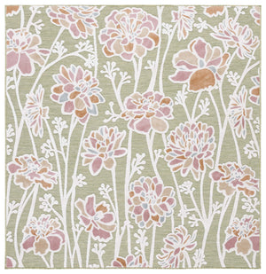 Safavieh Cabana Indoor/Outdoor Area Rug - Vibrant Floral Design, Plush Comfort, Durable And Stylish Décor Essential Green ,Pink 88% Polypropylene,12% Polyester Cbn486y-27