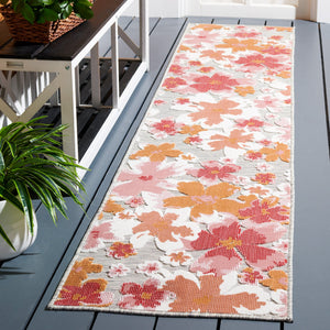 Safavieh Cabana Grey And Rose Runner Rug - Elegant Floral Design, 2x10 Feet, Perfect For Home Or Outdoor Use Grey ,Rose 88% Polypropylene,12% Polyester Cbn488u-210