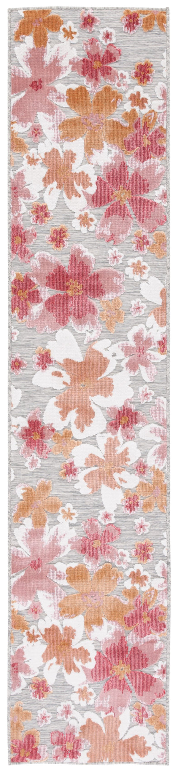 Safavieh Cabana Grey And Rose Runner Rug - Elegant Floral Design, 2x10 Feet, Perfect For Home Or Outdoor Use Grey ,Rose 88% Polypropylene,12% Polyester Cbn488u-210
