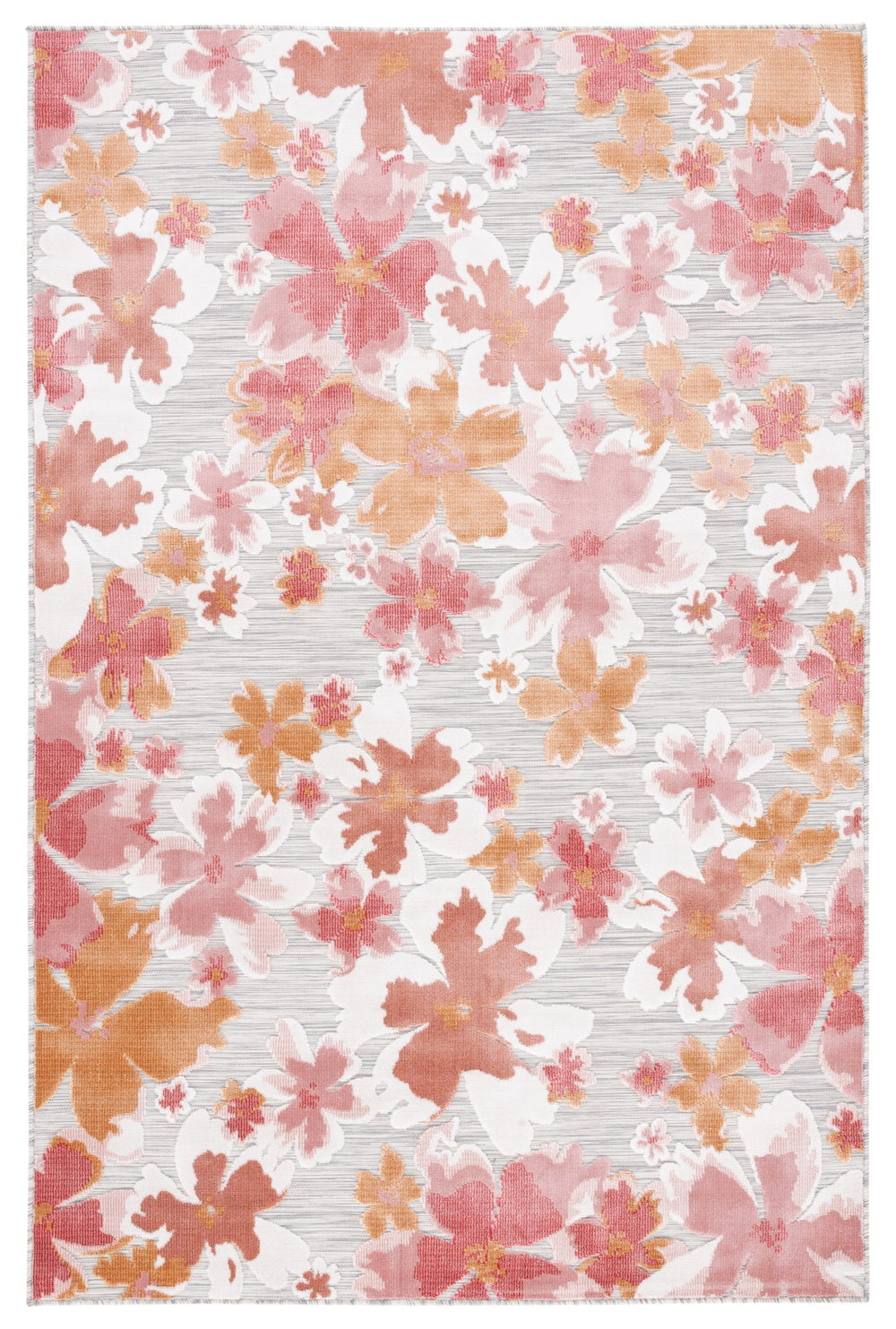 Safavieh Cabana Grey And Rose Runner Rug - Elegant Floral Design, 2x10 Feet, Perfect For Home Or Outdoor Use Grey ,Rose 88% Polypropylene,12% Polyester Cbn488u-210