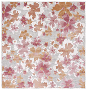 Safavieh Cabana Grey And Rose Runner Rug - Elegant Floral Design, 2x10 Feet, Perfect For Home Or Outdoor Use Grey ,Rose 88% Polypropylene,12% Polyester Cbn488u-210