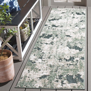 Safavieh Cabana Modern Power Loomed Area Rug From Turkey - Chic Green And Ivory Design For Elegant Spaces Green ,Ivory Polypropylene Cbn630y-9