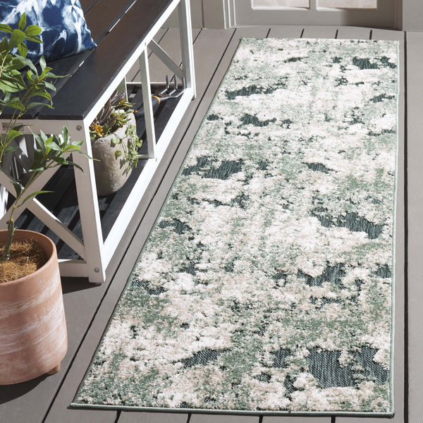 Safavieh Cabana Modern Power Loomed Area Rug From Turkey - Chic Green And Ivory Design For Elegant Spaces Green ,Ivory Polypropylene Cbn630y-9