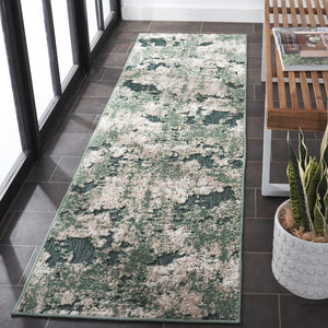 Safavieh Cabana Modern Power Loomed Area Rug From Turkey - Chic Green And Ivory Design For Elegant Spaces Green ,Ivory Polypropylene Cbn630y-9