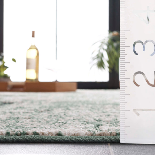 Safavieh Cabana Modern Power Loomed Area Rug From Turkey - Chic Green And Ivory Design For Elegant Spaces Green ,Ivory Polypropylene Cbn630y-9