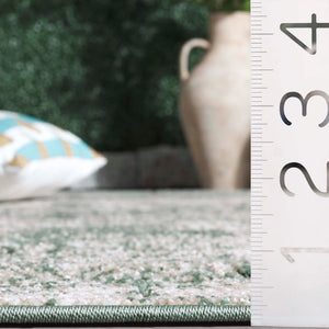 Safavieh Cabana Modern Power Loomed Area Rug From Turkey - Chic Green And Ivory Design For Elegant Spaces Green ,Ivory Polypropylene Cbn630y-9