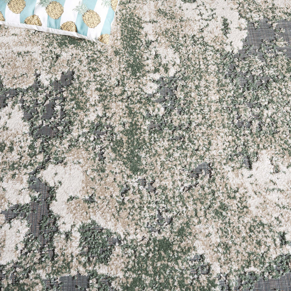 Safavieh Cabana Modern Power Loomed Area Rug From Turkey - Chic Green And Ivory Design For Elegant Spaces Green ,Ivory Polypropylene Cbn630y-9