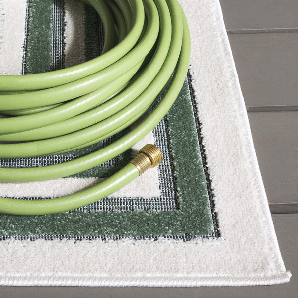 Safavieh Cabana Elegant Ivory And Green Area Rug - Durable, Stylish, And Oeko-tex Certified For Your Home Ivory ,Green Polypropylene Cbn634a-5