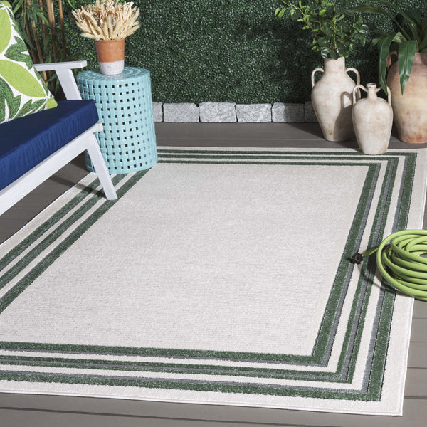 Safavieh Cabana Elegant Ivory And Green Area Rug - Durable, Stylish, And Oeko-tex Certified For Your Home Ivory ,Green Polypropylene Cbn634a-5