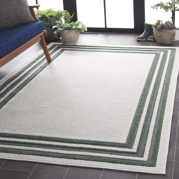 Safavieh Cabana Elegant Ivory And Green Area Rug - Durable, Stylish, And Oeko-tex Certified For Your Home Ivory ,Green Polypropylene Cbn634a-5