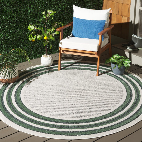 Safavieh Cabana Elegant Ivory And Green Area Rug - Durable, Stylish, And Oeko-tex Certified For Your Home Ivory ,Green Polypropylene Cbn634a-5