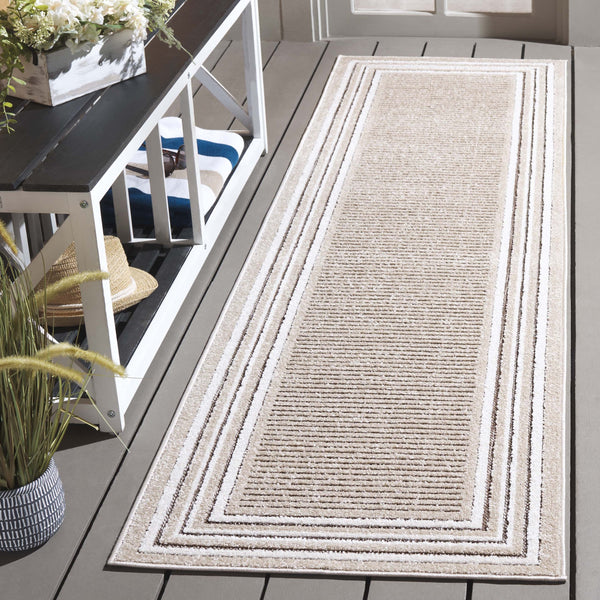 Safavieh Cabana Elegant Ivory And Green Area Rug - Durable, Stylish, And Oeko-tex Certified For Your Home Beige ,Ivory Polypropylene Cbn634b-7r