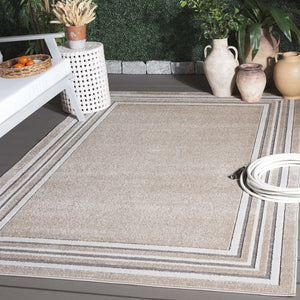 Safavieh Cabana Elegant Ivory And Green Area Rug - Durable, Stylish, And Oeko-tex Certified For Your Home Beige ,Ivory Polypropylene Cbn634b-7r