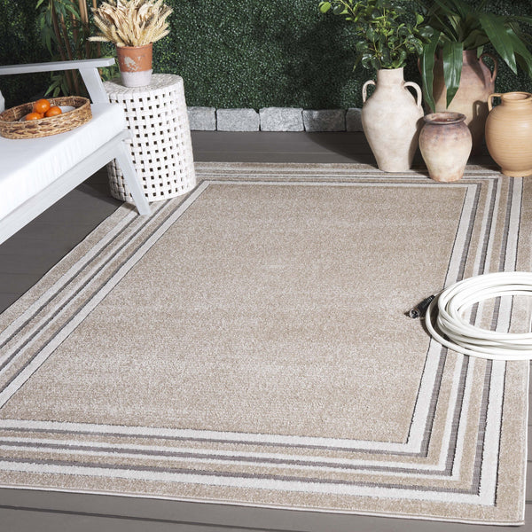 Safavieh Cabana Elegant Ivory And Green Area Rug - Durable, Stylish, And Oeko-tex Certified For Your Home Beige ,Ivory Polypropylene Cbn634b-7r