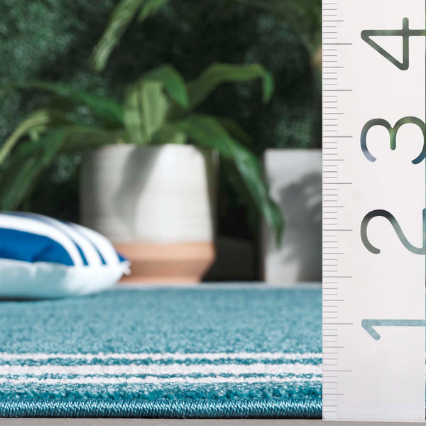 Safavieh Cabana Elegant Ivory And Green Area Rug - Durable, Stylish, And Oeko-tex Certified For Your Home Turquoise ,Ivory Polypropylene Cbn634k-7r