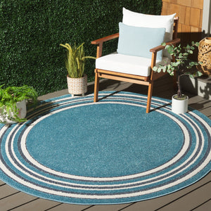 Safavieh Cabana Elegant Ivory And Green Area Rug - Durable, Stylish, And Oeko-tex Certified For Your Home Turquoise ,Ivory Polypropylene Cbn634k-7r