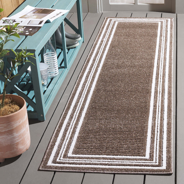 Safavieh Cabana Elegant Ivory And Green Area Rug - Durable, Stylish, And Oeko-tex Certified For Your Home Brown ,Ivory Polypropylene Cbn634t-5