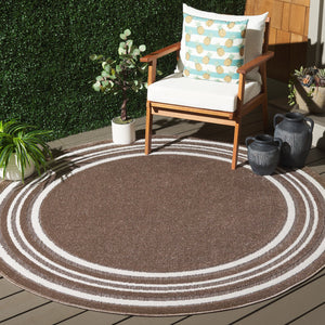 Safavieh Cabana Elegant Ivory And Green Area Rug - Durable, Stylish, And Oeko-tex Certified For Your Home Brown ,Ivory Polypropylene Cbn634t-5