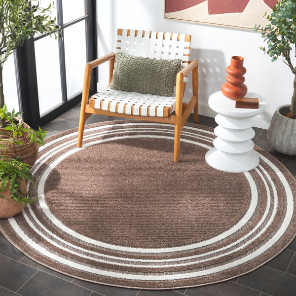 Safavieh Cabana Elegant Ivory And Green Area Rug - Durable, Stylish, And Oeko-tex Certified For Your Home Brown ,Ivory Polypropylene Cbn634t-5
