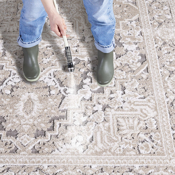 Safavieh Cabana Elegant Transitional Area Rug – Durable Power Loomed Design For Hallways And Entrances Beige ,Ivory Polypropylene Cbn636b-9