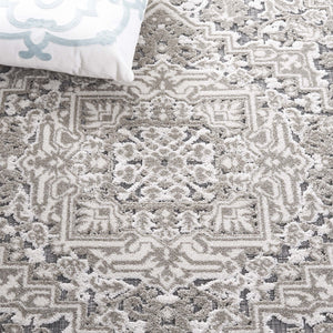 Safavieh Cabana Elegant Transitional Area Rug – Durable Power Loomed Design For Hallways And Entrances Grey ,Ivory Polypropylene Cbn636f-28