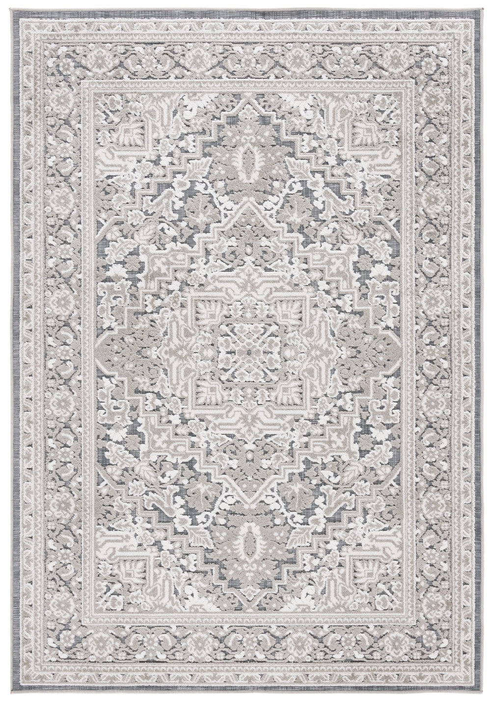 Safavieh Cabana Elegant Transitional Area Rug – Durable Power Loomed Design For Hallways And Entrances Grey ,Ivory Polypropylene Cbn636f-28