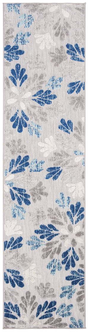 Safavieh Cabana 800f Floral Area Rug - Elegant Indoor/Outdoor Decor With Durable Design For Any Space Grey ,Blue Polypropylene Cbn800f-5sq