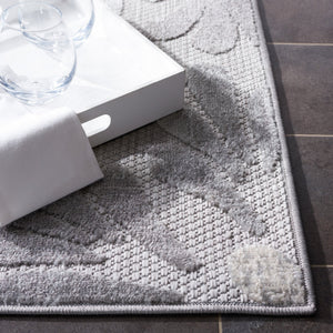 Safavieh Cabana 800f Floral Area Rug - Elegant Indoor/Outdoor Decor With Durable Design For Any Space Grey ,Blue Polypropylene Cbn800f-5sq