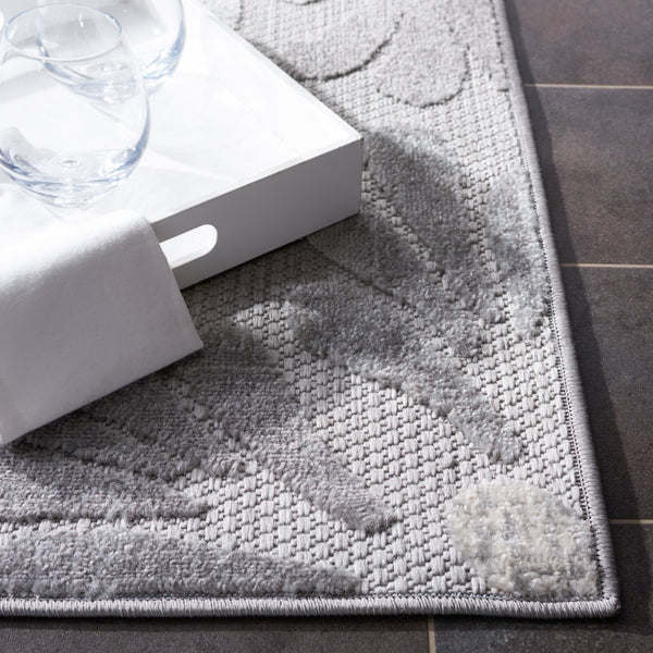 Safavieh Cabana 800f Floral Area Rug - Elegant Indoor/Outdoor Decor With Durable Design For Any Space Grey ,Blue Polypropylene Cbn800f-5sq