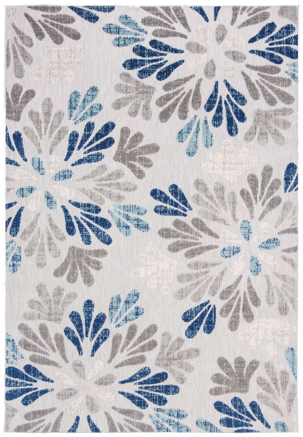 Safavieh Cabana 800f Floral Area Rug - Elegant Indoor/Outdoor Decor With Durable Design For Any Space Grey ,Blue Polypropylene Cbn800f-5sq
