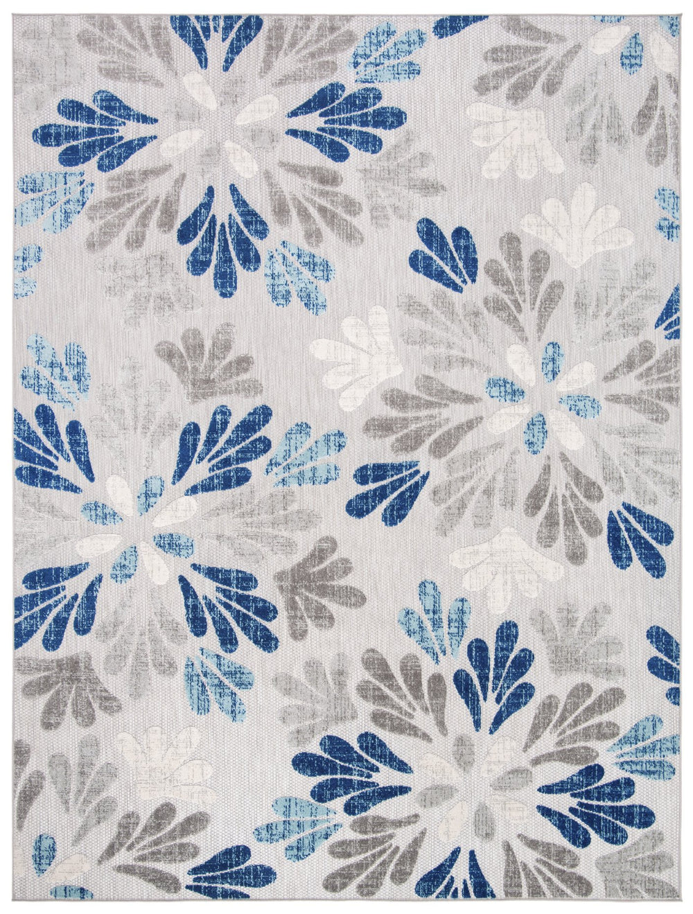 Safavieh Cabana 800f Floral Area Rug - Elegant Indoor/Outdoor Decor With Durable Design For Any Space Grey ,Blue Polypropylene Cbn800f-5sq