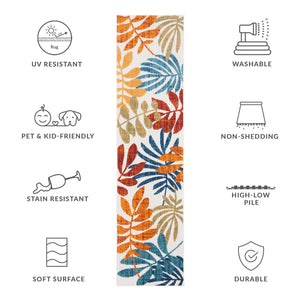 Safavieh Cabana Floral Elegance Area Rug - Timeless Charm For Indoor And Outdoor Spaces, Durable & Stylish Design Creme ,Red Polypropylene Cbn814a-218