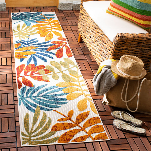 Safavieh Cabana 814A Cream Red 6X8 Low-Profile Rug – Power-Loomed Turkish Polypropylene, Indoor/Outdoor Durable CBN814A-68