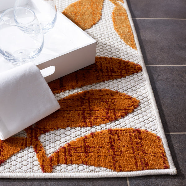 Safavieh Cabana Floral Elegance Area Rug - Timeless Charm For Indoor And Outdoor Spaces, Durable & Stylish Design Creme ,Red Polypropylene Cbn814a-218