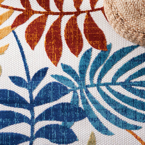 Safavieh Cabana Floral Elegance Area Rug - Timeless Charm For Indoor And Outdoor Spaces, Durable & Stylish Design Creme ,Red Polypropylene Cbn814a-218