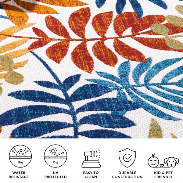 Safavieh Cabana Floral Elegance Area Rug - Timeless Charm For Indoor And Outdoor Spaces, Durable & Stylish Design Creme ,Red Polypropylene Cbn814a-218