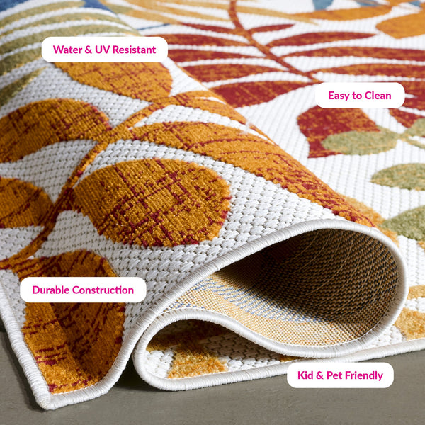 Safavieh Cabana Floral Elegance Area Rug - Timeless Charm For Indoor And Outdoor Spaces, Durable & Stylish Design Creme ,Red Polypropylene Cbn814a-218