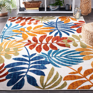 Safavieh Cabana Floral Elegance Area Rug - Timeless Charm For Indoor And Outdoor Spaces, Durable & Stylish Design Creme ,Red Polypropylene Cbn814a-218
