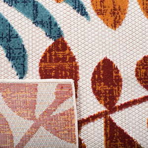 Safavieh Cabana Floral Elegance Area Rug - Timeless Charm For Indoor And Outdoor Spaces, Durable & Stylish Design Creme ,Red Polypropylene Cbn814a-218